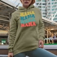 thumbnail image 2 of Mama, Mother's Day Themed, Groovy Retro Wavy Text Merch Gift, Sand Hooded Sweatshirt or Hoodie, 2XL, 2 of 5