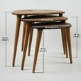thumbnail image 2 of Ultimate Premium Products Mid Century Oak Nesting Table Set of 3, 2 of 5