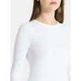 thumbnail image 4 of No Boundaries Ribbed Crewneck Tee with Long Sleeves, 1 or 2-Pack, Women's & Women's Plus XXS-XXL, 4 of 7