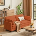 thumbnail image 6 of 75" Love Seat Couches, Noelse 2 Seater Soft Modular Sofa with Double Layer Upholstered Seat Cushion, Pet Friendly Cloud Couch with 2 Pillows for Living Room Bedroom and Apartment, Orange, 6 of 11