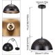 thumbnail image 2 of Lámpara colgante de metal industrial, lámpara colgante vintage, lámpara de techo de mimbre de oro negro, lámpara de techo de metal, lámpara de techo retro E27 para sala de estar,, 2 of 5