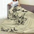 thumbnail image 6 of Pofeuu Vintage Floral Print Ultra-Soft Micro Fleece Blanket,for Bed Or Sofa,All Season Throw Blankets Flannel Blanket-80"x60", 6 of 7