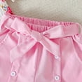 thumbnail image 6 of Taqqpue Girl's Summer Outfits Sets 2 Piece Kids Smocked Ruffle Hem Printed Short Sleeve Shirts Top and Bow Shorts Set (3-10Y), 6 of 9
