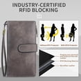 thumbnail image 3 of Wallet for Women Large Capacity Credit Card Holder Rfid Wallet Women Double Zipper Pocket Ladies Bifold Wristlet Clutch Leather Wallet,Black, 3 of 7