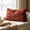 Red, variant on Rustic Botanical Stitched Lumbar Cushion Case, Soft Textured Wild Plant Embroidery Pillow Cover, Casual Country Style Slipcover for Window Seat Accent Chair Interior Refreshment