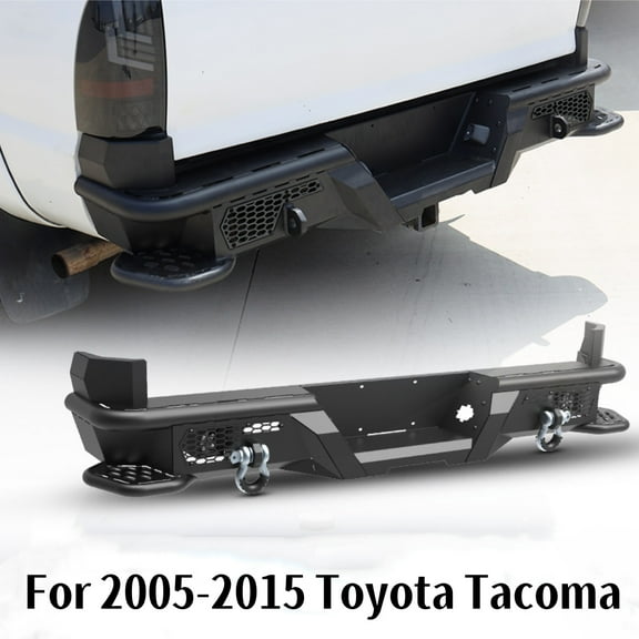 Modular Steel Rear Bumper Fit for 2005-2015 Toyota Tacoma w/4" Pod Lights D-Rings