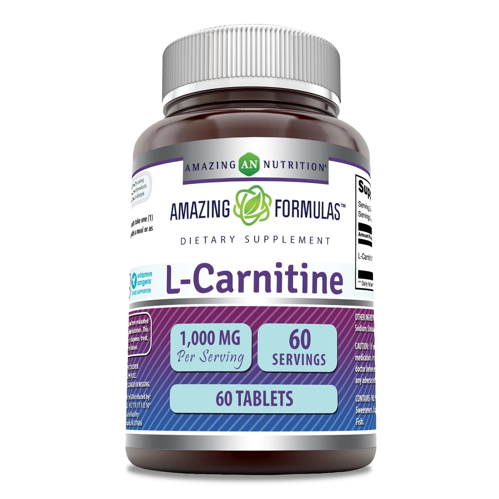 Amazing Formulas L-Carnitine Fumarate 1000Mg 60 Tablets Supplement | Amino Acid Supplement for Men & Women | Non-GMO | Gluten Free | Made in USA