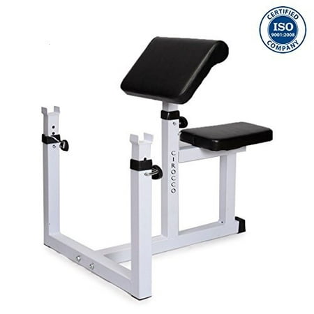 Schmidt Fitness Preacher Curl Weight Bench Press Seated Arm Rest Curling Biceps Barbell Dumbbell Adjustable Seat Bar Machine
