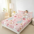 thumbnail image 4 of Castle Fairy Cartoon Unicorn 3pcs Twin Sheet Sets for Child,Kawaii Rainbow Twin Fitted Sheet,Polka Dots Breathable Flat Sheet,Luxury Bedroom Decor, 4 of 7