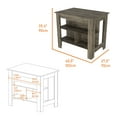 thumbnail image 2 of Cterwk Kitchen Island with 3 Shelves, Wood Top Kitchen Table for Dining Room, Living Room, Brown, 2 of 5