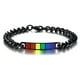 thumbnail image 5 of Durable Rainbow Lovers Pulseras Hombres Mujeres Simple Acero Inoxidable para Graduación Para Yuyangstore Pulsera Pareja, 5 of 7