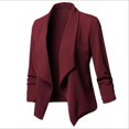 thumbnail image 5 of Cárdigan fino de manga larga para mujer, chaqueta fruncida asimétrica, traje de negocios informal, prendas de vestir, 2024, 5 of 5
