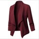 thumbnail image 5 of Cárdigan fino de manga larga para mujer, chaqueta fruncida asimétrica, traje de negocios informal, prendas de vestir, 2024, 5 of 5