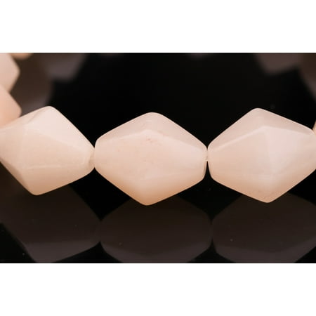 Peach Gemstone - Bicone - Shaped Peach Quartz Crystal Beads Semi Precious Gemstones Size: 18x13mm Crystal Energy Stone Healing Power for Jewelry Making