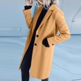 thumbnail image 4 of Women's Long Sleeve Lapel Button Down Casual Trench Coat Outwear Camel M, 4 of 7