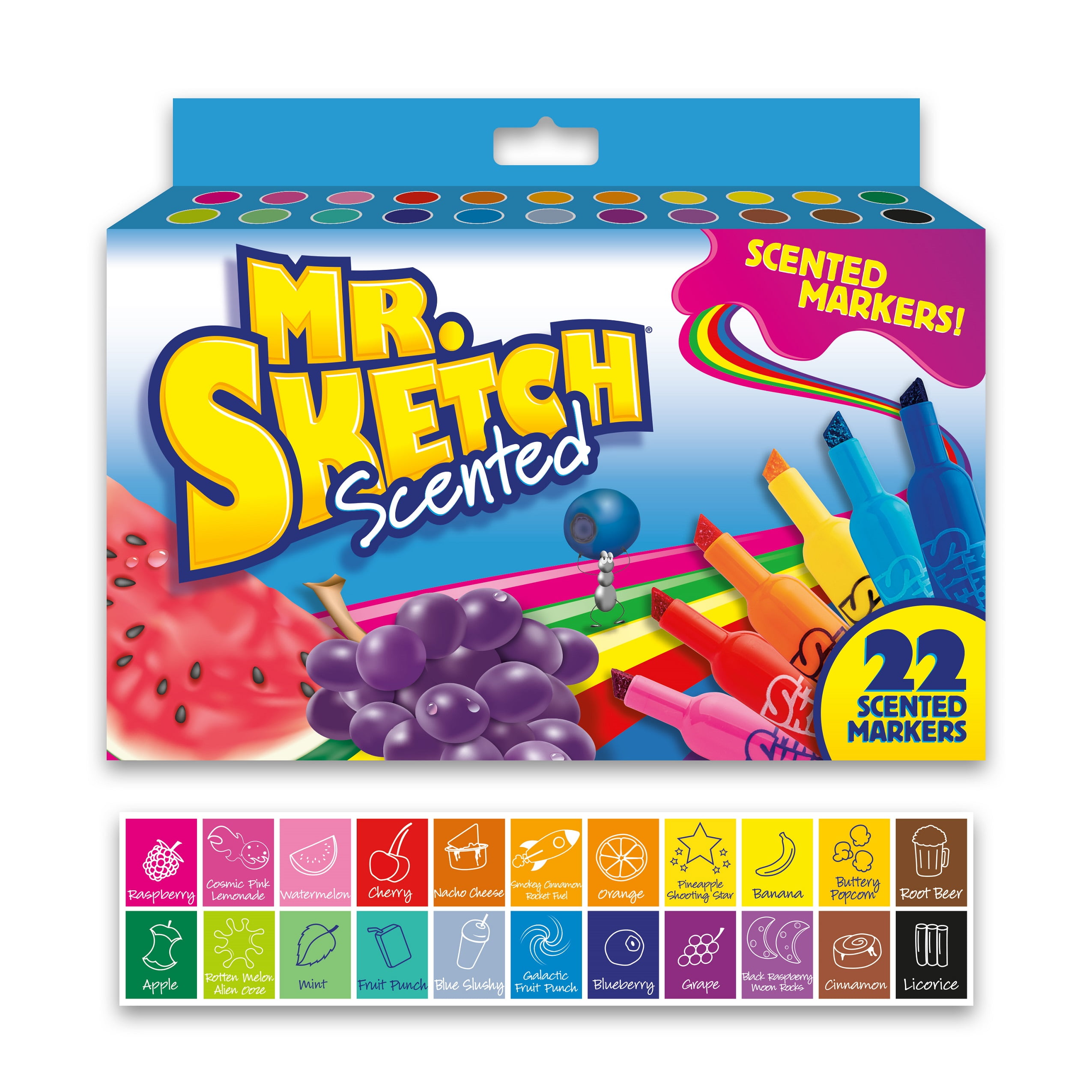 Chisel Tip Sketch Scented Markers Assorted Colors Mr 12 Pack 