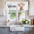 thumbnail image 2 of Welcome Pig Window Valance Curtain Flowers Wreath Rod Pocket Short Curtain for Living Room, Bedroom & Kitchen Window Decor 42x18in, 2 of 8