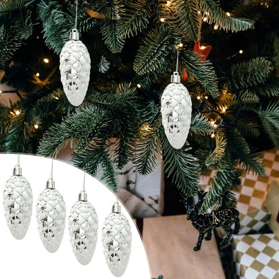 5 Pcs Christmas Pinecone Ornaments Painted Plastic Pine Cones Christmas Tree Hanging Ornaments for Home Christmas Tree Decor Festive Party Hanging