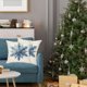 thumbnail image 5 of Funda de almohada navideña, decoración navideña con copos de nieve y árbol de Navidad (núcleo de almohada no incluido), 4 Uds., 5 of 5