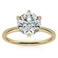 thumbnail image 4 of Solitaire Brilliance 2CT Round Brilliant Moissanite Solitaire Engagement 6 Prong Ring 18K Yellow Gold, Ring Size 11, 4 of 5