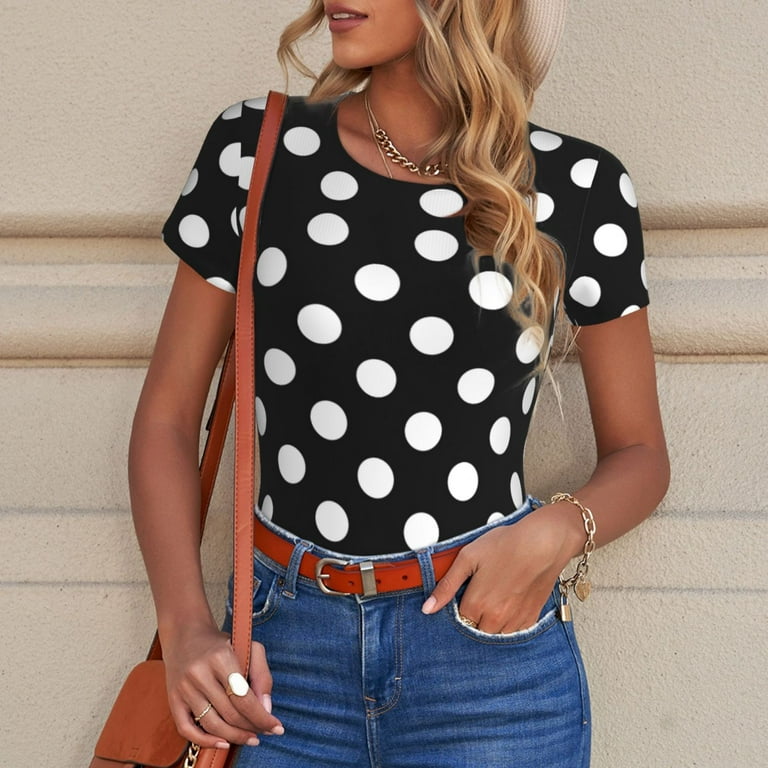 Black and white spotty top top