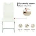 thumbnail image 4 of Sumdeal Modern White  Pu Leather Dining Char Set with Silver C-shaped Meital Legs,Set of 2, 4 of 6