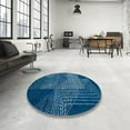 thumbnail image 3 of Ahgly Company Indoor Round Abstract Blue Ivy Blue Abstract Area Rugs, 6' Round, 3 of 6