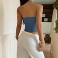 thumbnail image 4 of biudgviw Camisole Tops for Women Open Back Sleeveless T-Shirt Spaghetti Strap Casual Slim Fitted Crewneck Tees Going Out Outfits, 4 of 7