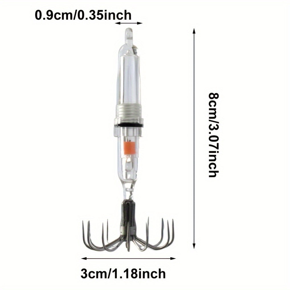 2pc, Squid Jig, Fishing Lure With Sharp Hook, Night Fishing Bait, 8cm/3.15inch Size, Fish Attracting Light
