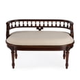 thumbnail image 3 of Bowery Hill Traditional Wooden 37" Upholstered Bench - Cherry Brown, 3 of 8