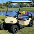 thumbnail image 3 of Uorisanigo Colorful Tie Dye Golf Cart Seat Covers Golf Cart Seat Cushion Durable Car Accessories Universal Club Car and More 2-Seater Golfcart, Easy to Install, 3 of 7