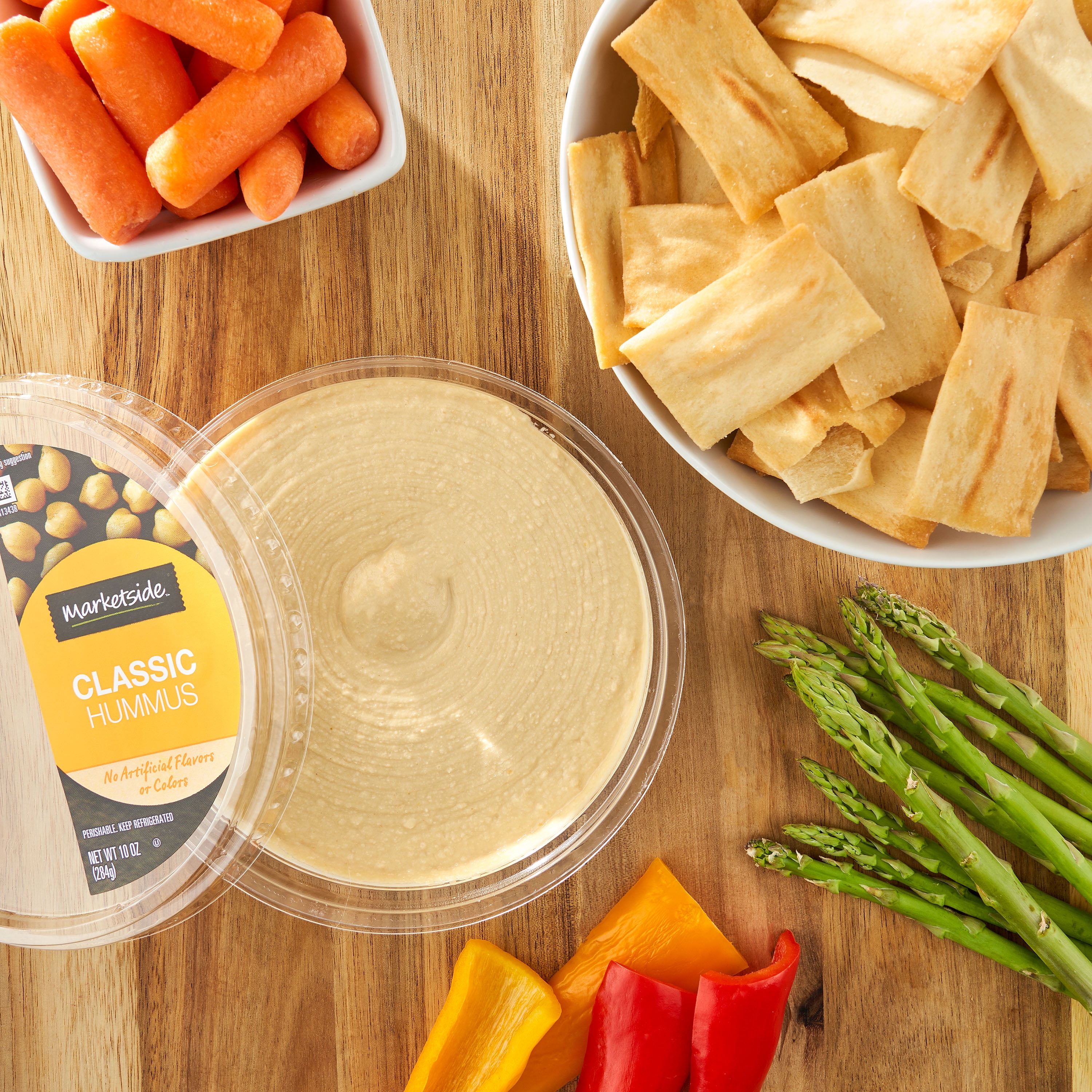 Marketside Gluten-Free Classic Hummus 10 oz, Ready to Eat, Resealable Cup, 2 Tbsp. (28g) Servings