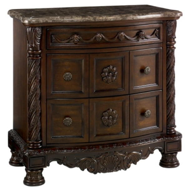 Signature Design by Ashley North Shore Ornate 3 Drawer Nightstand with