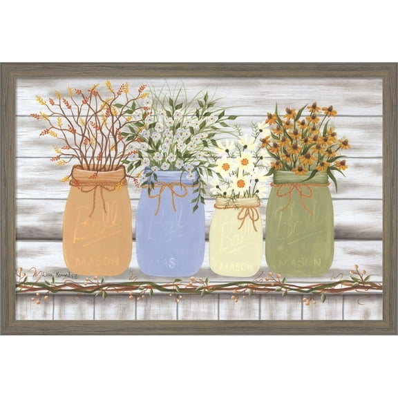 Great Art Now Country Flowers by Lisa Kennedy, Framed Wall Art, 19W x 13H