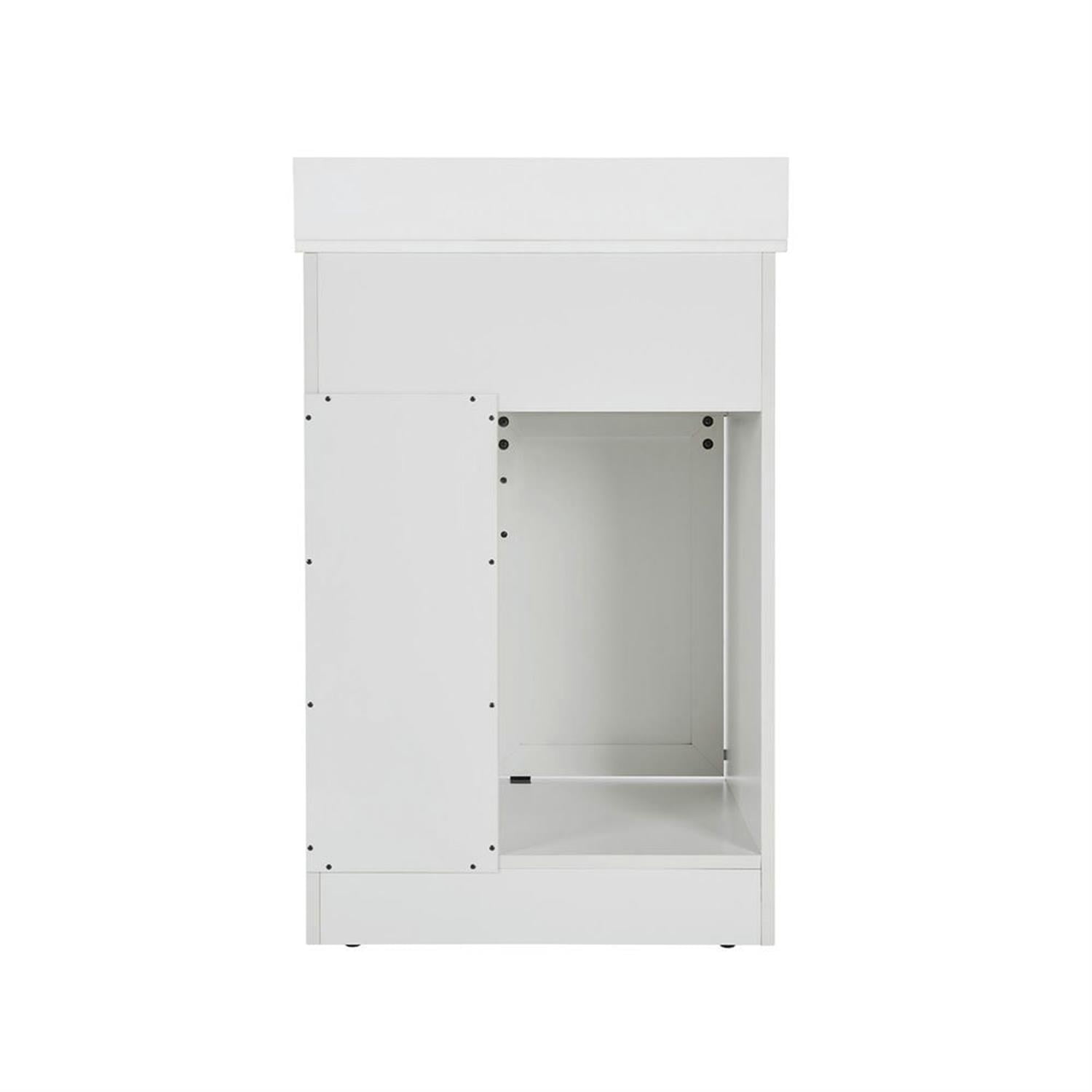 Demi Bonn 24" Freestanding Bathroom Vanity with Single Sink Combo, Farmhouse Undermount Bathroom Vanities Cabinet with Sliding Barn Doors and 2 Drawers, White