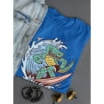 thumbnail image 3 of Cool Surfer Crocodile T-Shirt Women -Smartprints Designs, Female x-Large, 3 of 4