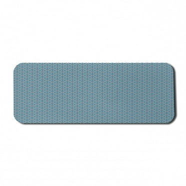 Abstract Computer Mouse Pad, Illustration of Geometric Motifs, Rectangle Non-Slip Rubber Mousepad Large, 31" x 12" Gaming Size, Sky Blue Off White, by Ambesonne