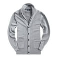 thumbnail image 5 of Matchstick Men's V-Neck Shawl Collar Button-up Cardigan Cotton Knitted Sweater with Pockets, 5 of 9