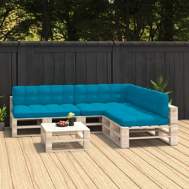 vidaXL Coussins de Canapé Palette 7 Pcs Bleu