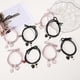 thumbnail image 3 of Cartoon Magnetic Couple Bracelets with Cat Love Heart Pendant Cute Mutually Attractive Friendship Rope Gifts for Friend New, 3 of 5