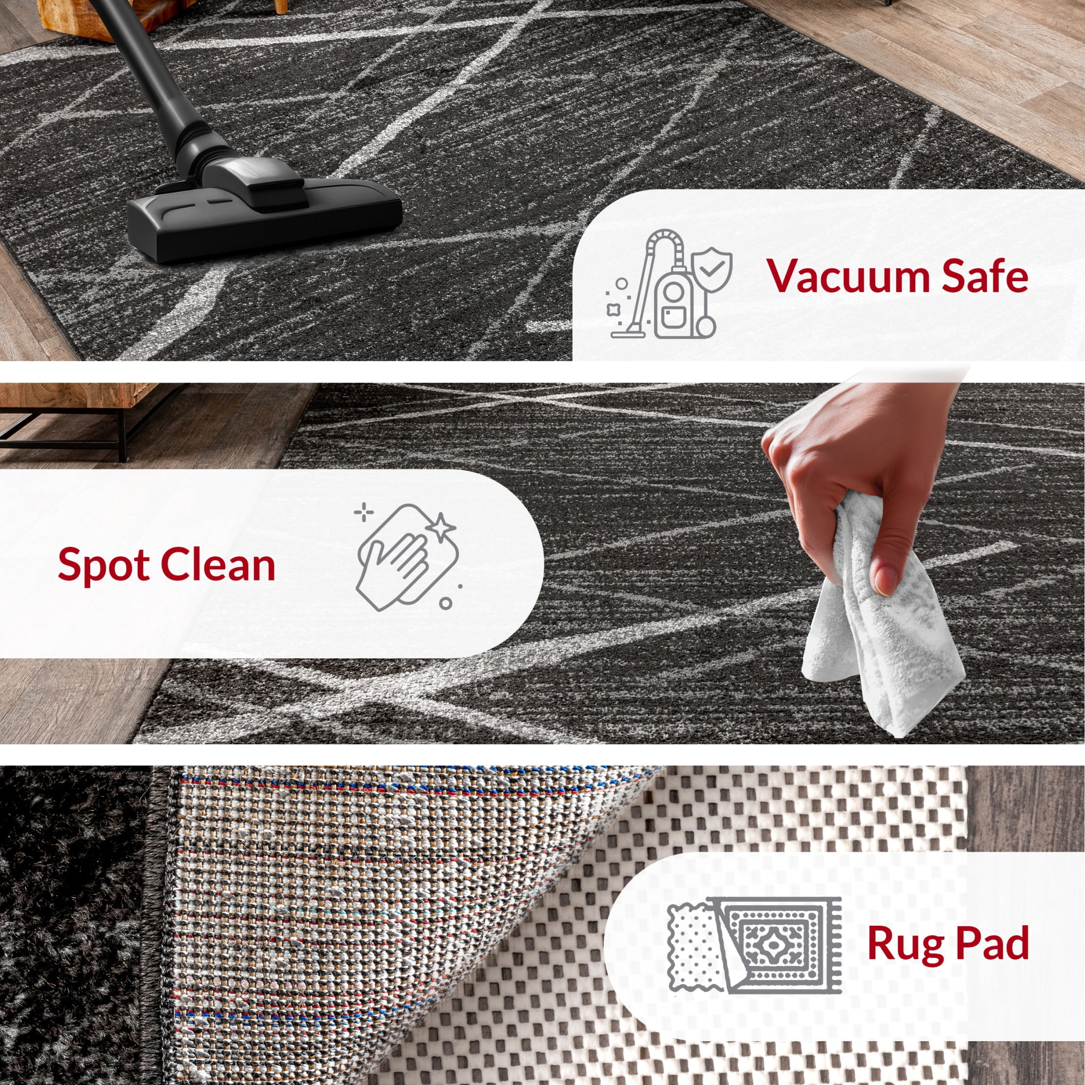 nuLOOM Thigpen Contemporary Area Rug, 10' x 14', Thigpen Charcoal