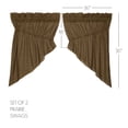 thumbnail image 2 of Tea Cabin Rustic 36"x36"x18" Green Plaid Prairie Swag Pair Rod Pocket Cotton Drawstring Ties Kitchen Window Curtains, 2 of 5