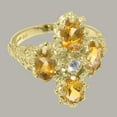 thumbnail image 5 of LBG British Made 14k Yellow Gold Cubic Zirconia & Citrine Womens Engagement Ring - 33 size options - Size 6.25, 5 of 6