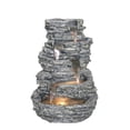 thumbnail image 2 of LED Lighted Multilevel Cascading Rock Fountain - 32" - Warm White Lights, 2 of 2