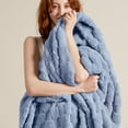 thumbnail image 2 of Manta de cama Ashley Blue, tamaño completo, 213 x 229 cm, acogedora, 2 of 8