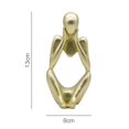 thumbnail image 4 of GUOOL Abstrait Sculpture Fait Main Résine Pensée Homme Maison r rative Figure Main Or, 4 of 8