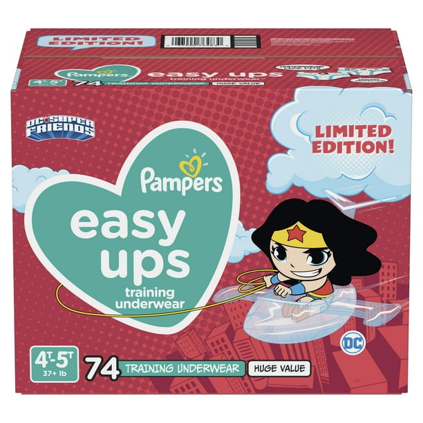 Pampers Easy Ups Training Underwear Girls, Size 4T5T, 74 Ct Walmart
