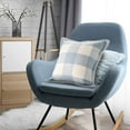 thumbnail image 5 of Ox Bay Denver Hand-Woven Light Blue/Ivory Plaid Polyester Family Friendly Indoor/Outdoor Throw Pillow, 20" x 20",Count Per Pack 1, 5 of 11