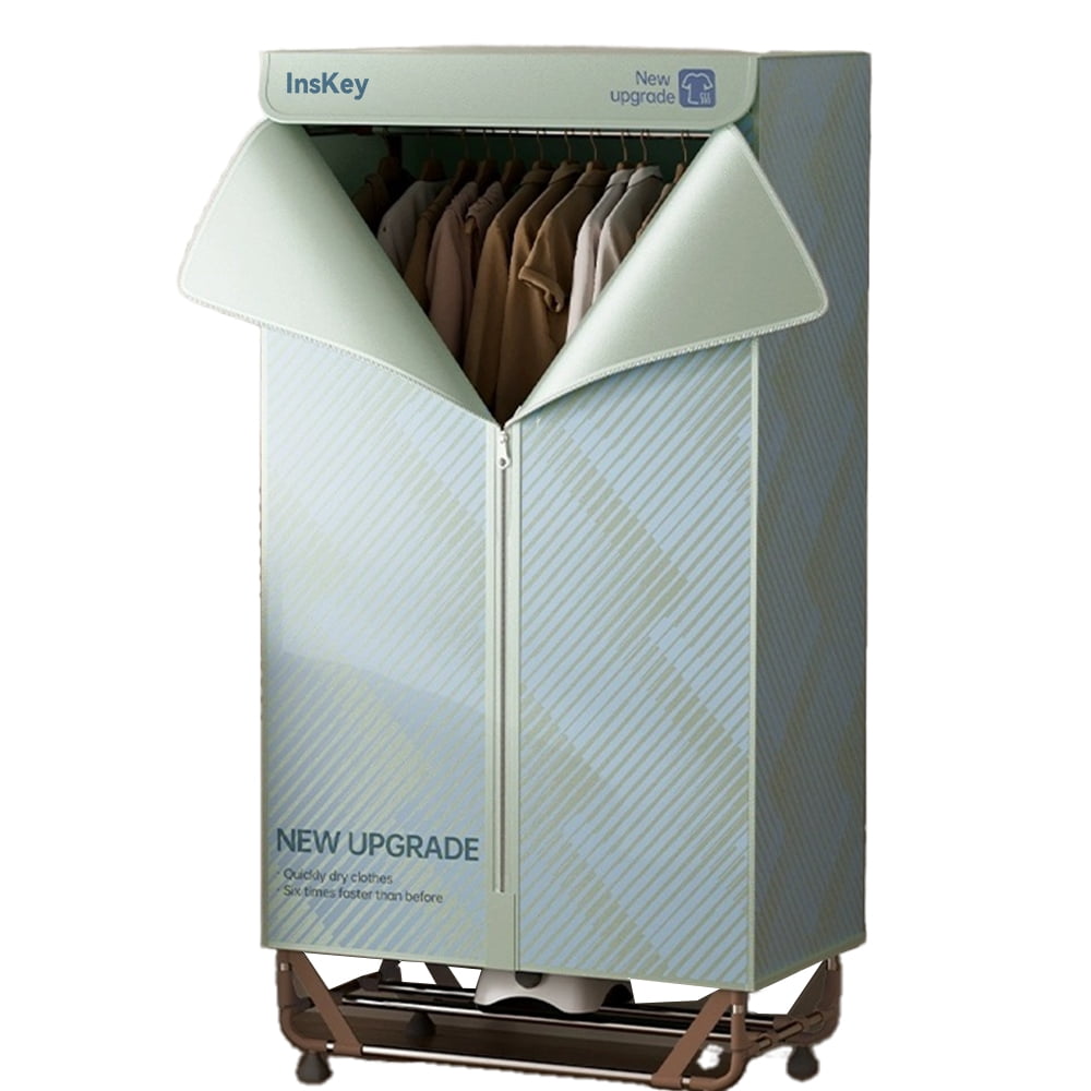 InsKey Clothes dryers, Portable Dryer, Electric Clothes Dryer Machine Double layer Stackable Clothes Drying Rack for Apartments, RV,Laundry,and More