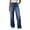 Royal Blue, variant on Women's High Waisted Stretchy Denim Jeans with Straight Leg Loose Fit, Flared Hem, and Ripped Back Pocket Details for a Trendy Casual Look,Royal Blue L